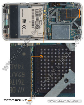 Testpoints for Sony Ericsson W580 A1